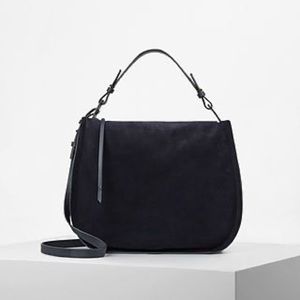 All saints suede bobo mori bag with tassel